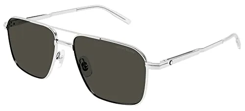 Montblanc MB0278S Herren-Sonnenbrille Pilot Metall-Gestell Silber - Elegante Herren-Sonnenbrille im Piloten-Stil mit Vollrand aus Metall. Bietet hohen Tragekomfort und zuverlässigen UV-Schutz. Ideal für starke Sonneneinstrahlung und perfekte Ergänzung für deinen persönlichen Stil.