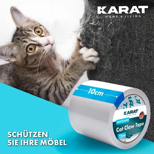 Transparente Selbstklebende Kratzfolie Katzen Kratzschutz | 15 m x 10 cm
