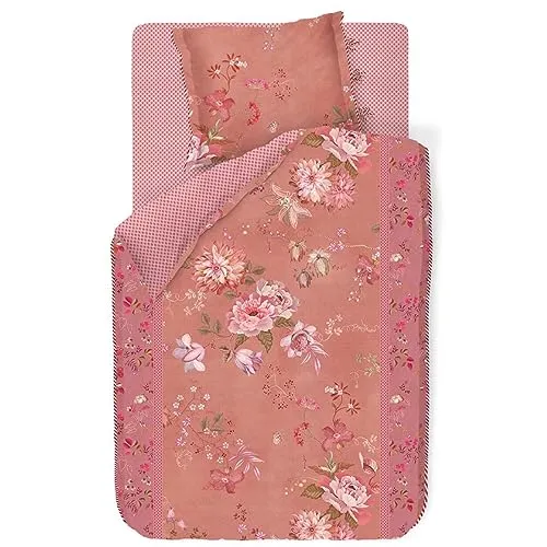PiP Studio Bettwäsche Tokyo Bouquet Pink, 2-teilig - Bettwäsche-Set aus 100% Baumwolle Perkal, mit floralem Design und Wendefunktion, sorgt für stilvolle Akzente in Ihrem Schlafzimmer.
