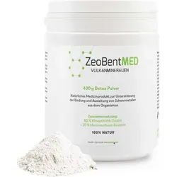 ZeoBent MED Detox-Pulver 400g - Effektive Entgiftung - Nahrungsergänzungsmittel zur natürlichen Ausleitung von Schadstoffen und Schwermetallen. Unterstützt die Zellfunktion und lindert Müdigkeit und Kopfschmerzen.