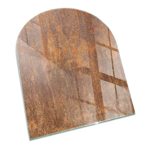Ofenplatte Kaminglas 80 x 70 cm mit Roststruktur - Vielseitige Glasplatte für Kamine und mehr. Aus gehärtetem Glas, beidseitig verwendbar und langlebig. Ideal als Funkenschutz für stilvolle Wohnräume.
