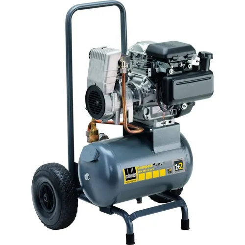Schneider Kompressor CPM 280-10-20 B - 1-Zylinder-Kolbenkompressor mit Benzinmotor, ideal für ortsunabhängige Anwendungen. 10 Jahre Garantie auf den Behälter gegen Durchrostung und besonders lange abgesichert mit der Schneider airsystems 1+2 Garantie.