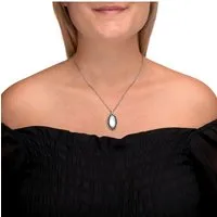 Zeeme Gemstones Halskette Silber 925 mit Perlmutt und Markasit - Elegante Damen-Halskette aus 925 Sterling Silber, 45 cm lang, verziert mit edlem Perlmutt und funkelnden Markasit-Steinen – ideal für besondere Anlässe.