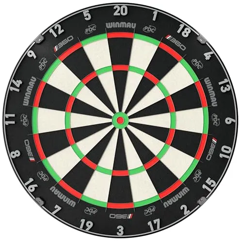 Winmau Dartboard "Blade 6 TC 360°" - Professionelles Dartsport Dartboard mit innovativer 360°-Optik für ein unvergleichliches Spielerlebnis und verbesserte Sichtbarkeit der Wurfflächen.