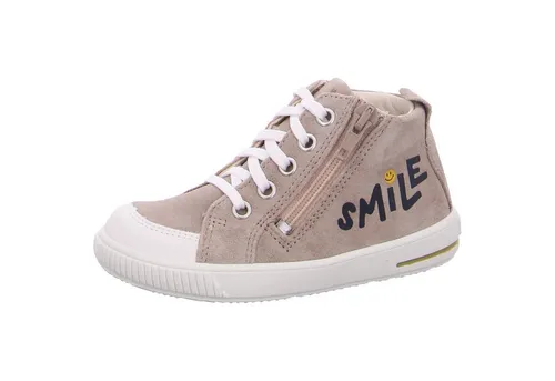 Superfit Moppy Lauflernschuh beige Größe 20 - Bequemer Lauflernschuh für die ersten Schritte, aus hochwertigem Velourleder, mit flexibler TPU-Sohle für optimale Bewegungsfreiheit.