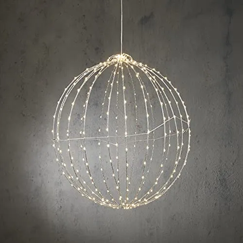 Luca Lighting LED Gartenleuchte Dekokugel 50 cm, Classic-Weiß - Weihnachtsbeleuchtung mit fest integriertem LED, ideal für stimmungsvolle Akzente im Garten oder Indoor, wetterfest nach IP44.