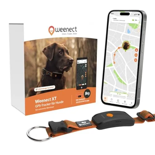 Weenect Hund XT - GPS-Halsband für Hunde mit XL-Antenne | Wasserdicht & robust - Hochmodernes GPS-Halsband für Hunde mit Echtzeit-Tracking, langer Akkulaufzeit und integriertem Julius-K9 Halsband. Ideal für Abenteuer und sicheres Zurückrufen.