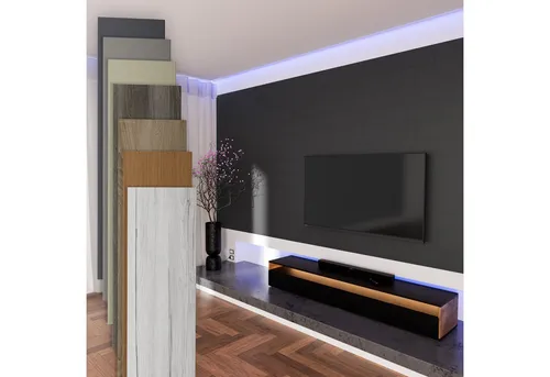 Hexim Wanddekoobjekt Black Lead - MDF Wandpaneele für stilvolle Wandverkleidung - MDF Wandpaneele in Holzoptik: Einfach zu montieren, verbessern sie die Raumakustik und sind pflegeleicht. Ideal für kreative Wandgestaltungen im Innenbereich.