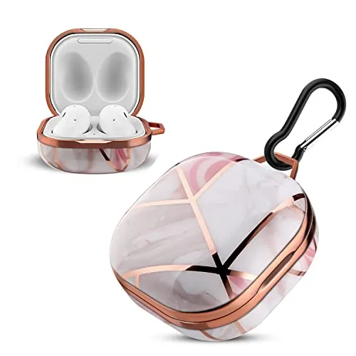 Cadorabo Hülle kompatibel mit Samsung Galaxy Buds PRO/LIVE/Buds 2 - Design Rosa Marmor - Tragbare IMD Kopfhörer Schutzhülle Case