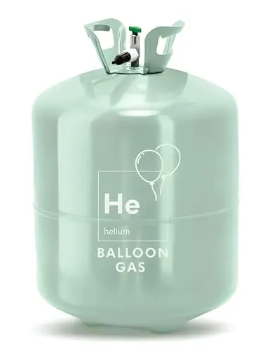 Helium Gasflasche ca. 0,59 m³ – Einweg Heliumflasche für bis zu 90 Ballons, Ballongas mit Ventil zum einfachen Befüllen, Geburtstag Hochzeit Feier Event Ballonfüllung Helium Set Einmalbehälter