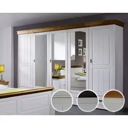 3S Frankenmöbel »Country« Massivholz Kleiderschrank SZ-0132 - 4-Türig, 255x217 cm, Honigfarben - Kleiderschrank im romantischen Landhausstil aus massivem Kiefernholz, bietet viel Stauraum und individuelle Farbgestaltung für Ihr Schlafzimmer.
