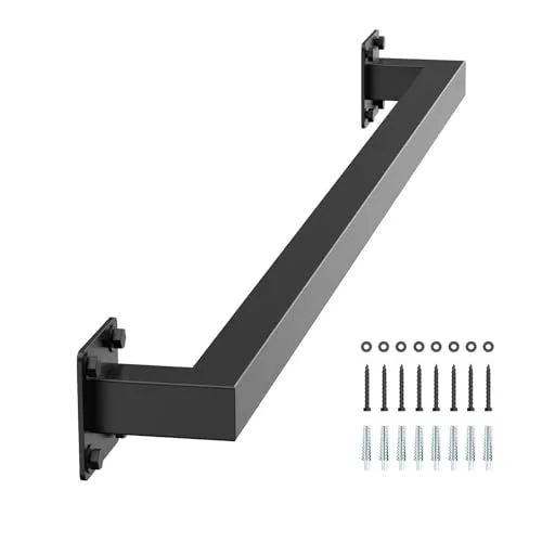 VEVOR Treppenhandlauf 1,22 m - Schwarzer Wandhandlauf aus Eisen - Robuster Wandhandlauf für den Innenbereich mit 113 kg Tragkraft. Ideal für Treppen und Lofts, einfach zu montieren und mit verstärkten Halterungen für zusätzliche Sicherheit.