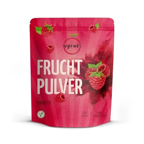 myfruits Himbeerpulver gefriergetrocknet 200g – 100% reine Himbeeren - Entdecke unser gefriergetrocknetes Himbeerpulver, ideal für Smoothies, Shakes und Joghurt. 100% natürliche Zutaten, ohne Zusätze, für einen intensiven Fruchtgeschmack. Perfekt als gesunder Snack oder zum Backen!