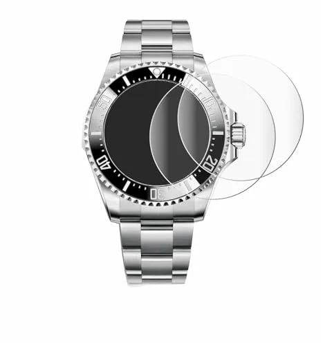 BROTECT 2 Stück Full-Cover Schutzfolie für Rolex Sea-Dweller Deepsea (44 mm) Full-Screen Displayschutz-Folie [3D Curved, Kristall-Klar]