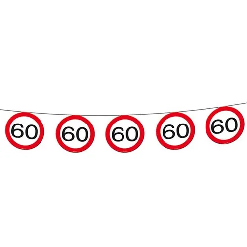 60. Geburtstag Wimpelkette Verkehrsschilder Wimpelgirlande Geburtstagsgirlande