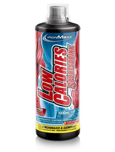 IronMaxx Low Calories Sportsdrink, 1000 ml Flasche, Himbeere