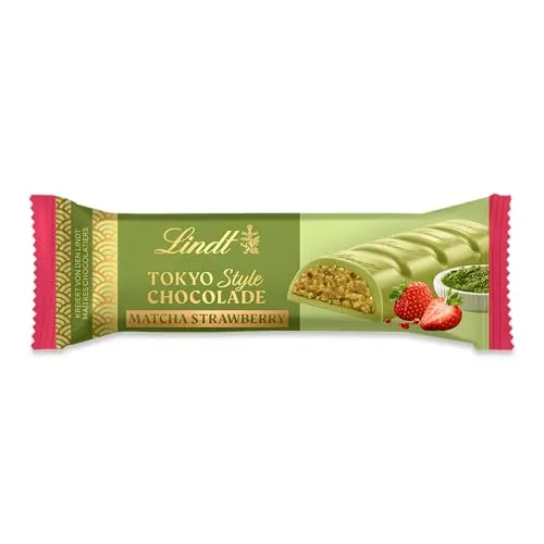 LINDT Tokyo Style Schokolade Riegel Matcha Strawberry 40g - Genießen Sie den einzigartigen Lindt Tokyo Style Riegel mit Matcha und Erdbeere. Ideal für Naschkatzen, die besondere Geschmackserlebnisse suchen. Perfekt für unterwegs oder als süße Belohnung!
