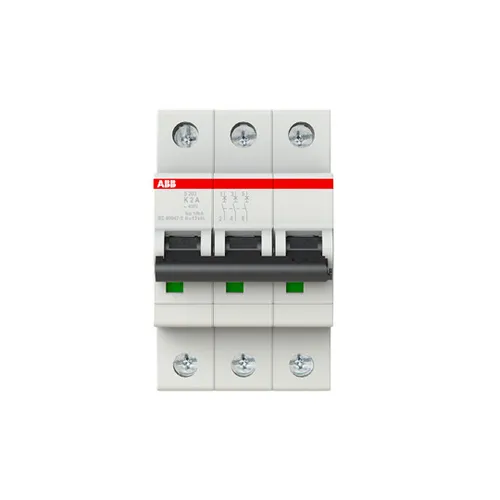 ABB 2CDS253001R0277 S203-K2 Leitungsschutzschalter 3polig - Sonstige Elektroinstallationsartikel, schützt Kabel vor Überlast und Kurzschluss mit einfacher Anschlussklemme für sichere Handhabung.