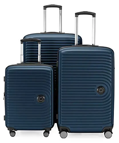 Hauptstadtkoffer Mitte - 3er Kofferset in Dunkelblau - Praktisches 3-teilige Kofferset: Handgepäck (55 cm), mittelgroßer Koffer (68 cm) und großer Reisekoffer (77 cm) aus stabiler Hartschale. Mit TSA-Zahlenschloss und leichtgängigen Rollen für komfortablen Transport.