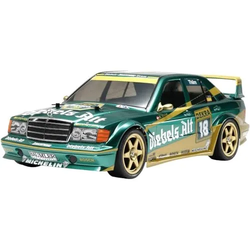 Mercedes Benz 190E 2,5-16V EVO2 TT-01E von Tamiya - RC-Modelle, unmontierter Bausatz im Maßstab 1:10, ideal für Hobbyisten und Liebhaber von Vintage-Tourenwagen.