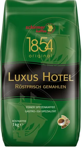 Schirmer Luxus Hotel Kaffee 1000g – Fein und Ausgewogen - Erleben Sie den exquisiten Geschmack des Schirmer Luxus Hotel Kaffees. Ideal für den täglichen Genuss, bietet dieser Kaffee eine ausgewogene Mischung und ist perfekt für Kaffeeliebhaber.