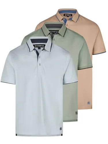 riverso Poloshirt Herren Kurzarm 3er Pack - Modische Basics für jeden Anlass - Poloshirts für Herren im 3er-Set aus hochwertigem Baumwoll-Piqué, ideal für Freizeit, Sport oder Büro. Verfügbar in verschiedenen Größen und Farben, perfekt für den Sommer.