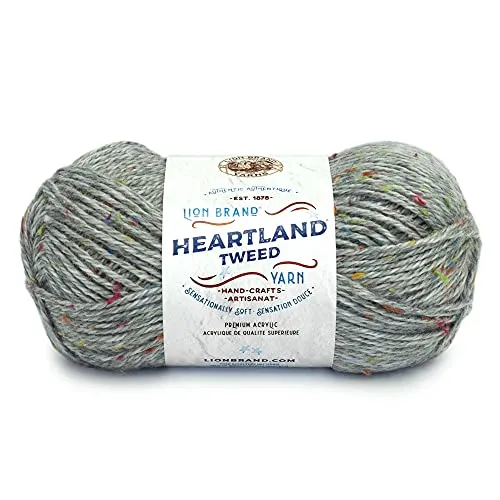 Lion Brand Yarn Company 113 g 94 Percent Acrylic 6 Percent Rayon Heartland Yarn Ball, Mount Rainier Tweed, 10.89 x 10.89 x 22.95 cm, 136-350