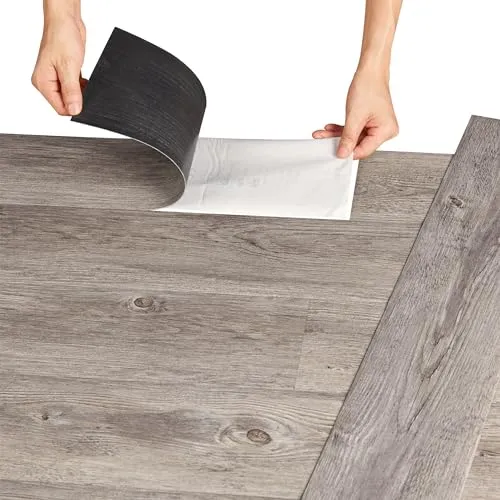 neu.holz Vinylboden Vanola Laminat Selbstklebend rutschfest Antiallergen Bodenbelag PVC-Platten 0,975 m² Grey Alaska Oak