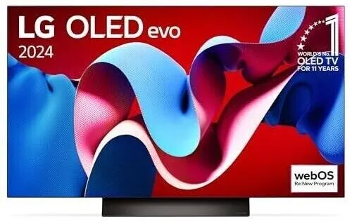 LG OLED48C47LA OLED TV - 48 Zoll 4K Fernseher - OLED-Technologie für beeindruckende Bildqualität und lebendige Farben, ideal für Filmabende und Gaming.