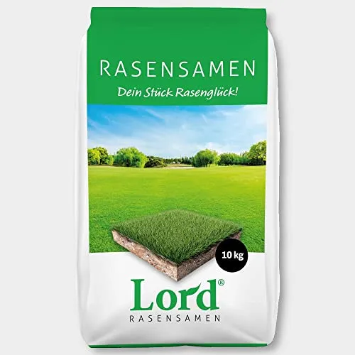 Lord® Rasensame Teppichrasen 10 kg – Hochwertiger Zierrasen - Ideal für eine ansprechende Gartenlandschaft. Robuste Grassamen für mittlere Belastbarkeit und eine perfekte Optik.