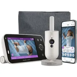 Philips Avent Premium Connected SCD971/26 - Babyphone mit Full HD Kamera und 5" HD Bildschirm. Mit Crying Detection, bis zu 12 Stunden Akkulaufzeit und sicherem Connect-System für optimale Babyüberwachung.
