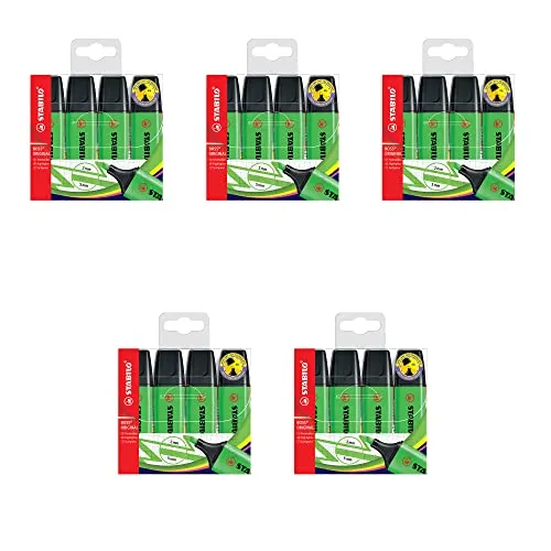STABILO - Textmarker - BOSS ORIGINAL - 5 x 4er Pack - grün