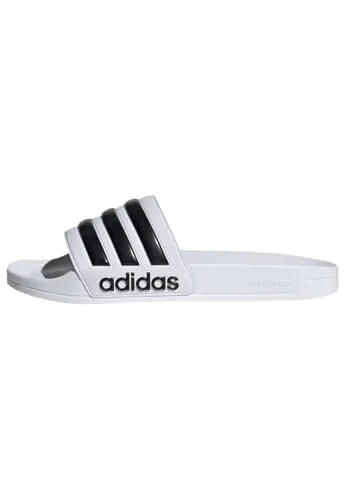 adidas Unisex ADILETTE SHOWER SLIDES, Cloud White/Core Black/Cloud White, 42 EU
