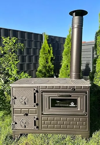 Outdoor-Küchenofen Kuzine Soba - 9 kW Terrassenofen mit großer Kochfläche, ideal für Gartenküchen und gesellige Abende