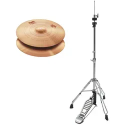 Paiste 2002 14" Heavy Hi-Hat mit HiHat Maschine SET - Zubehör für Schlaginstrumente, aus hochwertiger CuSn8 Bronze, handgefertigt in der Schweiz, ideal für kraftvollen Sound und präzise Steuerung.