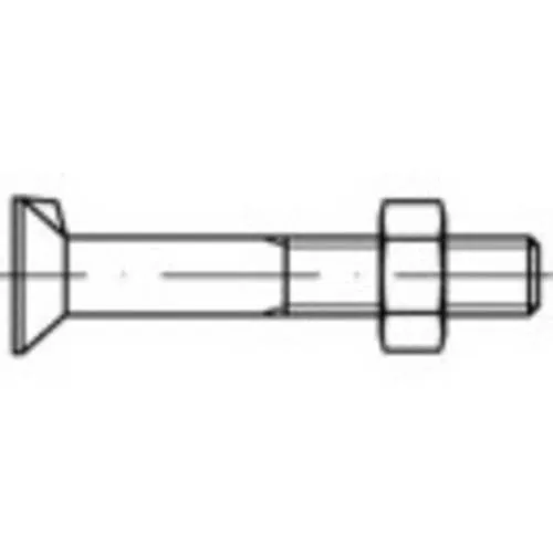 TOOLCRAFT 111632 Senkschrauben mit Nase M8 35mm Außensechskant DIN 604 Stahl 200St.