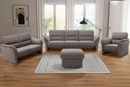 DOMO collection Sessel Pina elegant und zeitloser Clubsessel, bequemer Cocktailsessel, Hoher Sitzkomfort, Luxus-Microfaser weich, grau