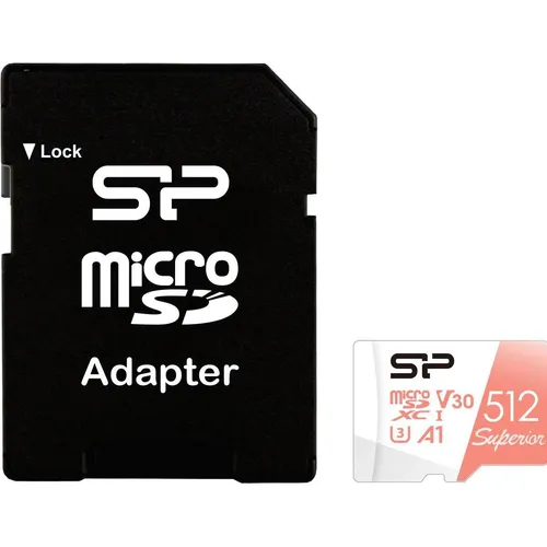 Silicon Power Superior Micro SDXC 512GB UHS-I A3 V30 - Externe Festplatten: Hohe Speicherkapazität von 512 GB, ideal für schnelle Datenübertragungen und perfekte Leistung bei 4K-Videos.