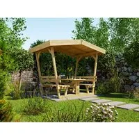 Weka Gartenlaube Tessin - Hochwertiger Holzpavillon 303 cm x 205 cm, witterungsfest und ideal für entspannte Stunden im Garten
