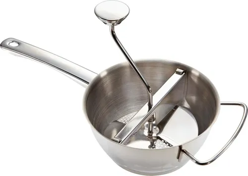 Leifheit Passiermühle 2.0 Ø 20 cm mit 3 Einsätzen - Getreidemühlen - aus hochwertigem Edelstahl, ideal zum Passieren von Obst, Gemüse und Babynahrung mit drei vielseitigen Passiereinsätzen.
