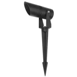 ISOLED Gartenstrahler rund Aluminium schwarz 6W 30° warmweiß - Lampen für den Außenbereich, IP65 geschützt und ideal zur Beleuchtung von Bäumen, Gehwegen und Eingängen. Robuster Erdspieß für einfache Montage.