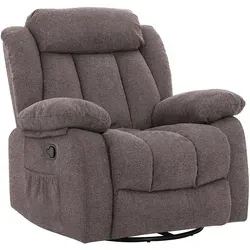 TV-Sessel taupe mit Relaxfunktion - Sofas & Sessel, drehbarer Sessel mit manueller Relaxfunktion bis zur Liegeposition, komfortabler Federkern auf Nosagunterfederung für höchsten Sitzkomfort.