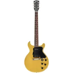 Gibson 1960 Les Paul Special Double Cut Reissue TV Yellow - Custom Shop E-Gitarre mit Mahagoni-Korpus und Indischem Palisander-Griffbrett, ausgestattet mit 2 x Custom Soapbar P90 Tonabnehmer für einzigartigen Klang, inkl. Hardshell und Echtheitszertifikat.