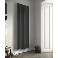 Ximax Raumheizkörper Fortuna - 1800 mm x 236 mm, Anthrazit, 494 Watt - Eleganter Heizkörper mit vertikalen Ovalprofilen, ideal für jeden Wohnraum. Hohe Flexibilität durch 50 mm Mittenanschluss, gefertigt aus hochwertigem, rostgeschütztem Stahl. Handwerkerqualität Made in Europe.