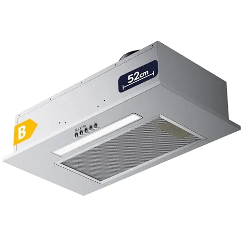 CIARRA CBCS5913D Dunstabzugshaube 52 cm - Kochfelder: Platzsparende und integrierte Dunstabzugshaube mit 300m³/h Saugkraft, ideal für kleine Küchen, sorgt für frische Luft ohne Sichtbeeinträchtigung.