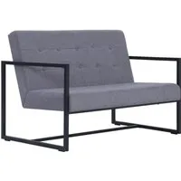 vidaXL 2-Sitzer-Sofa mit Armlehnen Hellgrau - Modernes 2-Sitzer-Sofa, ideal zum Entspannen und Plaudern. Robuste Bauweise mit stabilem Holzrahmen und langlebigen Stahlbeinen. Der weiche Stoffbezug sorgt für hohen Komfort in jedem Wohnraum.