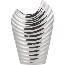 Beliani Dekovase, Silber, Stein, Mode, 26 cm, Dekoration, Vasen, Keramikvasen