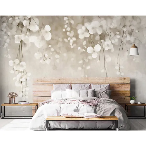 Erismann Fototapete Blumenranken Creme Grau 22069-07-01 von Guido Maria Kretschmer - Stilvolle Blumenmuster-Tapete für eine elegante Wandgestaltung. Einfache Montage mit Wandklebetechnik, ideal für kreative Raumgestaltungen.