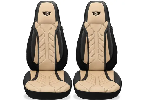 BREMER SITZBEZÜGE für Fiat Ducato, Citroen Jumper, Peugeot Boxer - 2-tlg. Set - Hochwertige Schonbezüge in Schwarz/Beige, passend für Fiat Ducato, Citroen Jumper und Peugeot Boxer. Pflegeleicht und atmungsaktiv, ideal zum Schutz Ihrer Autositze.