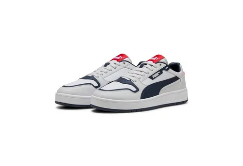 PUMA Unisex Court Classic Street Sneaker, White Navy-Feather Gray, 44.5 EU - Herren-Sneaker mit regulärer Breite und PUMA Branding. Ausgestattet mit SOFTFOAM+ Innensohle für optimalen Step-in-Komfort und weiche Dämpfung.